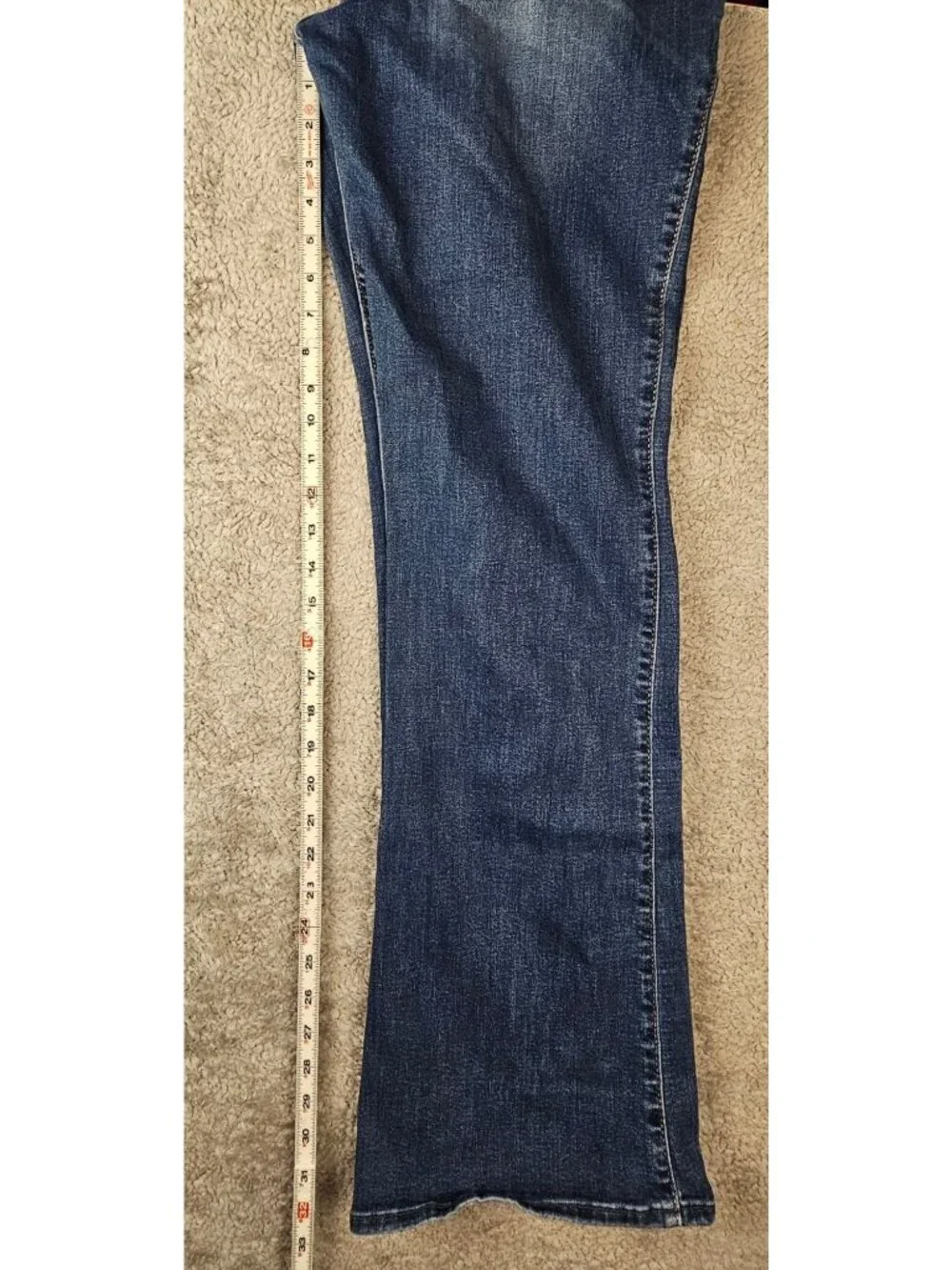 Hollister Women’s Flare Bootcut Jeans Dark Wash Distressed Denim Size 17L